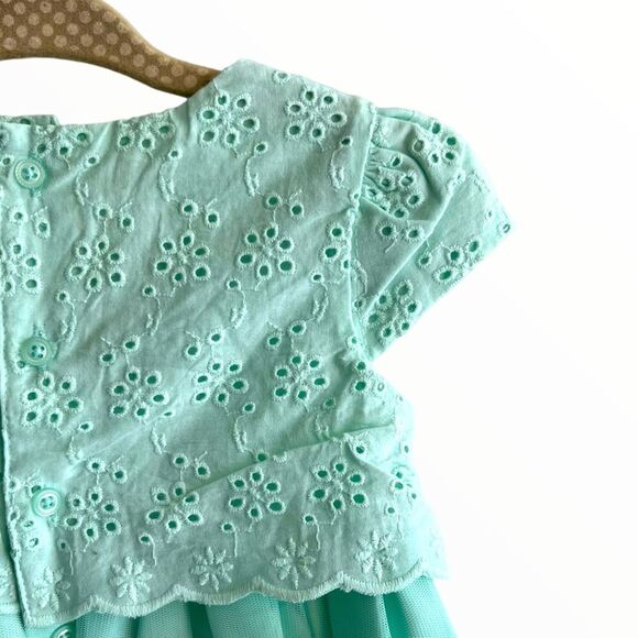 CARTER’S Just One You | Mint Green | EYELET TULLE OVERLAY DRESS - Picture 3 of 5